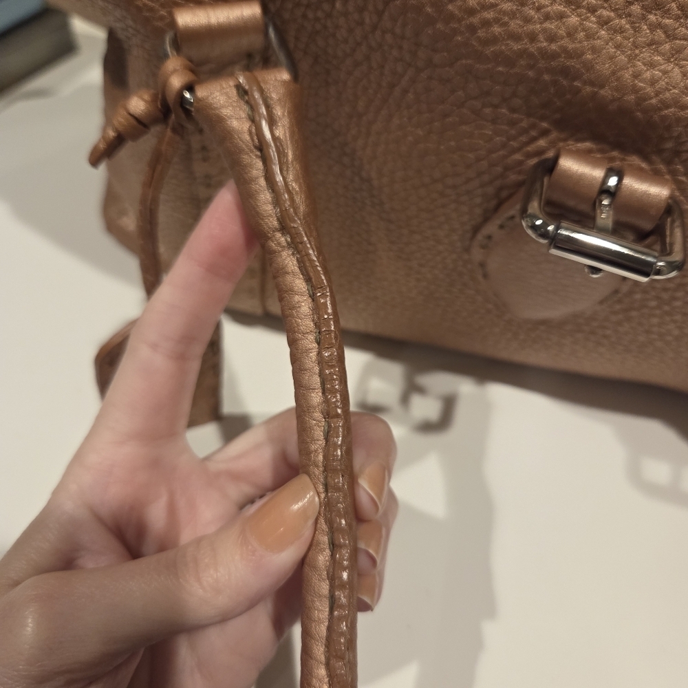 Fendi Selleria Linda Top Handle Bag Metallic Blush Pink Leather - Picture 9 of 11